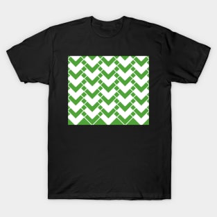 Abstract geometric pattern - green and white. T-Shirt